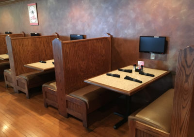 comfortable booth seating in the tavern